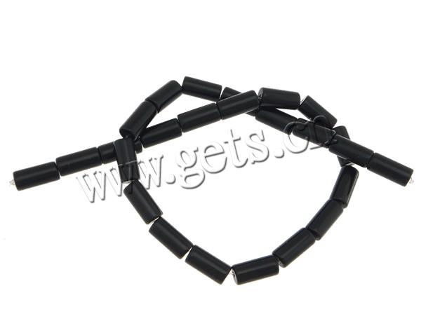 Black Stone Bead, Tube, more sizes for choice, Hole:Approx 1.5mm, Length:Approx 16 Inch, Sold By Strand