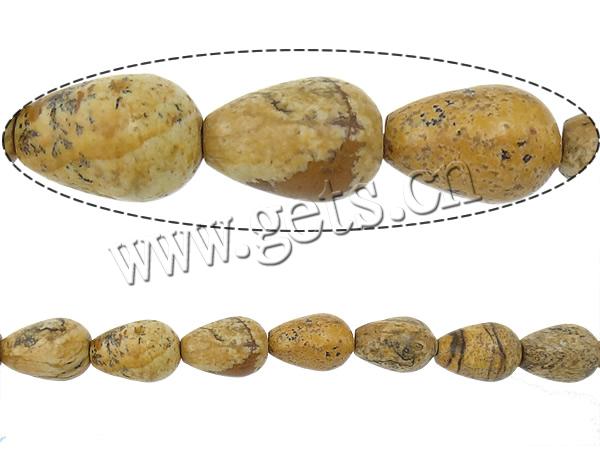 Picture Jasper Beads, Teardrop, more sizes for choice, Hole:Approx 1.5mm, Length:Approx 15 Inch, Sold By Strand