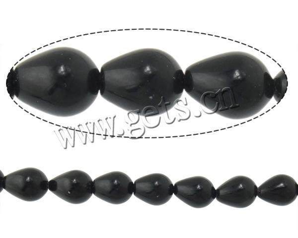 Black Stone Bead, Teardrop, more sizes for choice, Hole:Approx 1.8mm, Length:Approx 15.5 Inch, Sold By Strand