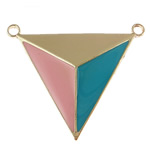 Enamel Zinc Alloy Connector, Triangle, plated, with rhinestone nickel, lead & cadmium free, 36mm Approx 1.5-2.5mm 