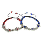 bracelet hamsa , alliage de zinc, avec corde en nylon & chalumeau, Islam bijoux, plus de couleurs à choisir 6mm Environ 7-11 pouce, Vendu par brin