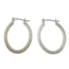 Brass Hoop Earring, platinum color plated, corrugated 