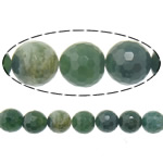 Natural Moss Agate Beads, Round, Customized & faceted Approx 2mm Approx 15 Inch 