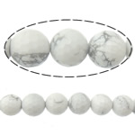 Perles en Turquoise naturelle, Rond, normes différentes pour le choix & facettes, blanc Environ 1.2mm Environ 15 pouce, Vendu par brin