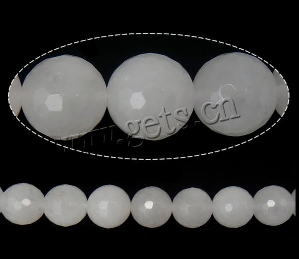 Jade Blanco, Esférico, más tamaños para la opción & facetas, agujero:aproximado 1.8mm, longitud:aproximado 15 Inch, Vendido por Sarta