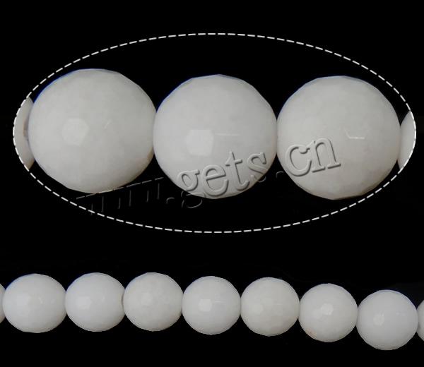 Jade Blanco, Esférico, más tamaños para la opción & facetas, agujero:aproximado 2mm, longitud:aproximado 15 Inch, Vendido por Sarta