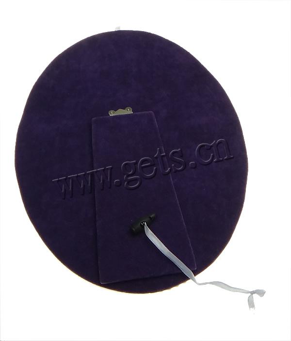 Бархатная подставка для демонстрации сережек, Бархат, с Стеклянный жемчуг, Овальная форма, больше размеров для выбора, фиолетовый, продается PC