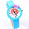 Women Wrist Watch, Zinc Alloy, with PU Leather & Glass, stoving varnish, cartoon pattern & for woman & with ribbon bowknot decoration & with rhinestone, skyblue, 32mm, 12mm Approx 7.8 Inch 
