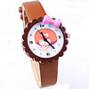 Women Wrist Watch, Zinc Alloy, with PU Leather & Glass, stoving varnish, cartoon pattern & for woman & with ribbon bowknot decoration & with rhinestone, coffee color, 32mm, 12mm Approx 7.8 Inch 