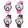 Women Wrist Watch, Zinc Alloy, with PU Leather & Glass, plated, for woman & with rhinestone 40mm, 20mm Approx 9.2 Inch 