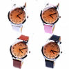 Women Wrist Watch, Zinc Alloy, with PU Leather & Glass, platinum color plated 40mm, 18mm Approx 9.2 Inch 