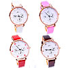Women Wrist Watch, Zinc Alloy, with PU Leather & Glass, plated, for woman & with rhinestone 38mm, 14mm Approx 8.6 Inch 