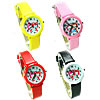 Fashion Children Watch, Zinc Alloy, with PU Leather & Glass, stoving varnish, cartoon pattern & for children 28mm, 14mm Approx 8.2 Inch 