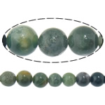 Perles en pierre d'agate mousse naturelle, Rond, Personnalisé & multiple tailles pour le choix Environ 1mm Environ 15 pouce, Vendu par brin