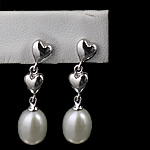 925 Sterling Silver Drop Earring, with Freshwater Pearl 