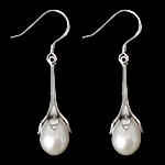 925 Sterling Silver Drop Earring, with Freshwater Pearl Approx 1.65 Inch 