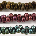 Peanut Japanese Glass Seed Beads, plated Approx 1mm, Approx 