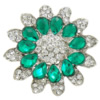 Zinc Alloy Jewelry Brooch, with Acrylic, Flower, plated, faceted & with rhinestone 
