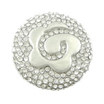 Zinc Alloy Shank Button, Flat Round, platinum color plated, with rhinestone & hollow Approx 3mm 