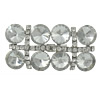 Zinc Alloy Shoes Buckle, with Glass, Rectangle, platinum color plated, faceted & with rhinestone 
