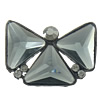 Zinc Alloy Shoes Buckle, with Glass, Bowknot, plumbum black color plated, faceted & with rhinestone 