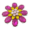 Broche de diamantes de imitación latón, metal, Flor, chapado en color de platina, con diamantes de imitación de acrílico, 47.5x46.5x13.5mm, Vendido por UD