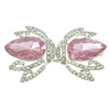 Zinc Alloy Decorative Buckle, Bowknot, platinum color plated, with acrylic rhinestone & faceted & with rhinestone, pink Approx 3mm 