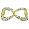 Zinc Alloy Decorative Buckle, Bowknot, gold color plated, with rhinestone 