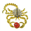 Rhinestone Zinc Alloy Ornaments, with Resin, Scorpion, gold color plated, with rhinestone 