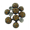 Rhinestone Zinc Alloy Ornaments, Flower, antique bronze color plated, with rhinestone 