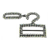 Hebilla decorativa de la aleación del cinc, aleación de zinc, chapado en color plomo negro, con diamantes de imitación, 53x47x3.5mm, Vendido por UD