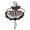 Character Shaped Zinc Alloy Pendants, Dancing Girl, platinum color plated, enamel & with rhinestone Approx 3mm 