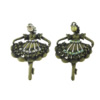 Character Shaped Zinc Alloy Pendants, Dancing Girl, antique bronze color plated, with rhinestone Approx 3mm 