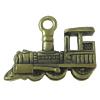 Vehículo en forma de colgantes de la aleación de Zinc, Tren, chapado en color bronce antiguo, 17x22.5x5mm, agujero:aproximado 2.5mm, Vendido por UD