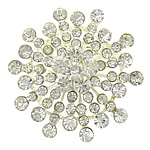 Broche de joyería de la aleación del cinc, aleación de zinc, con diamantes de imitación, Flor, con diamantes de imitación, 40.5x40.5x12mm, Vendido por UD