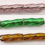 Bugle Japanese Glass Seed Beads, Twisted Bugle, silver-lined Approx 1mm, Approx 