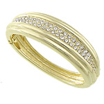 Rhinestone Zinc Alloy Bangle, gold color plated, with rhinestone, 19mm, 61.5mm Approx 6.5 Inch 
