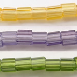 2 Schnitt japanische Glas Rocailles, Hexagon Bugles, transluzent, keine, Grad AAA, 2x2mm, Bohrung:ca. 1mm, ca. 41000PCs/Tasche, verkauft von Tasche