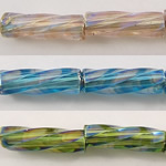 Horn japanische Rocailles, Glas, verbogener Bugle, Silbereinzug, keine, Grad AAA, 2x6mm, Bohrung:ca. 1mm, ca. 10000PCs/Tasche, verkauft von Tasche