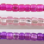 Round Japanese Seed Beads, Стеклянный, Круглая, серебрянное линование, Много цветов для выбора, класса AAA отверстие:Приблизительно 1mm, Приблизительно 13000ПК/сумка, продается сумка
