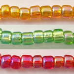 Round Japanese Seed Beads, Стеклянный, Круглая, серебрянное линование, Много цветов для выбора, класса AAA отверстие:Приблизительно 1mm, Приблизительно 13000ПК/сумка, продается сумка