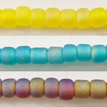 Runde japanische Rocailles, Glas, Regenbogen, satiniert, keine, Grad AAA, 2x3mm, Bohrung:ca. 1mm, ca. 13000PCs/Tasche, verkauft von Tasche