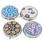 Zinc Alloy Pill Box, Coin, with rhinestone, mixed colors, nickel, lead & cadmium free 