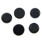 Кабошоны из агата, Черный агат, Плоская круглая форма, разный размер для выбора & плоской задней панелью, продается PC