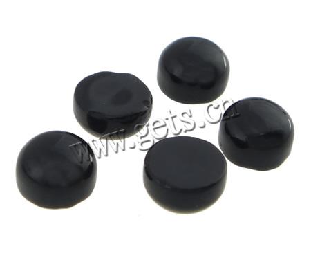 Кабошоны из агата, Черный агат, Плоская круглая форма, разный размер для выбора & плоской задней панелью, продается PC