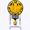 Декоративные настольные часы, PC пластик, с цинковый сплав, Свет лампы, Платиновое покрытие платиновым цвет, желтый, approx 190mm, продается PC