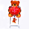 Table Watch Decoration, PC Plastic, with Zinc Alloy, Bear, platinum color plated, with letter pattern, red, approx 190mm 