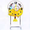 Uhr Tischdekoration, PC Kunststoff, mit Zinklegierung, Huhn, Platinfarbe platiniert, gelb, approx 190mm, verkauft von PC