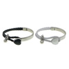 Cowhide Bracelets, with Crystal & 316 Stainless Steel, faceted 8mm, 4mm, 8mm 