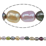 Barock kultivierten Süßwassersee Perlen, Natürliche kultivierte Süßwasserperlen, natürlich, farbenfroh, Grade A, 8-9mm, Bohrung:ca. 0.8mm, Länge:15.7 ZollInch, verkauft von Strang